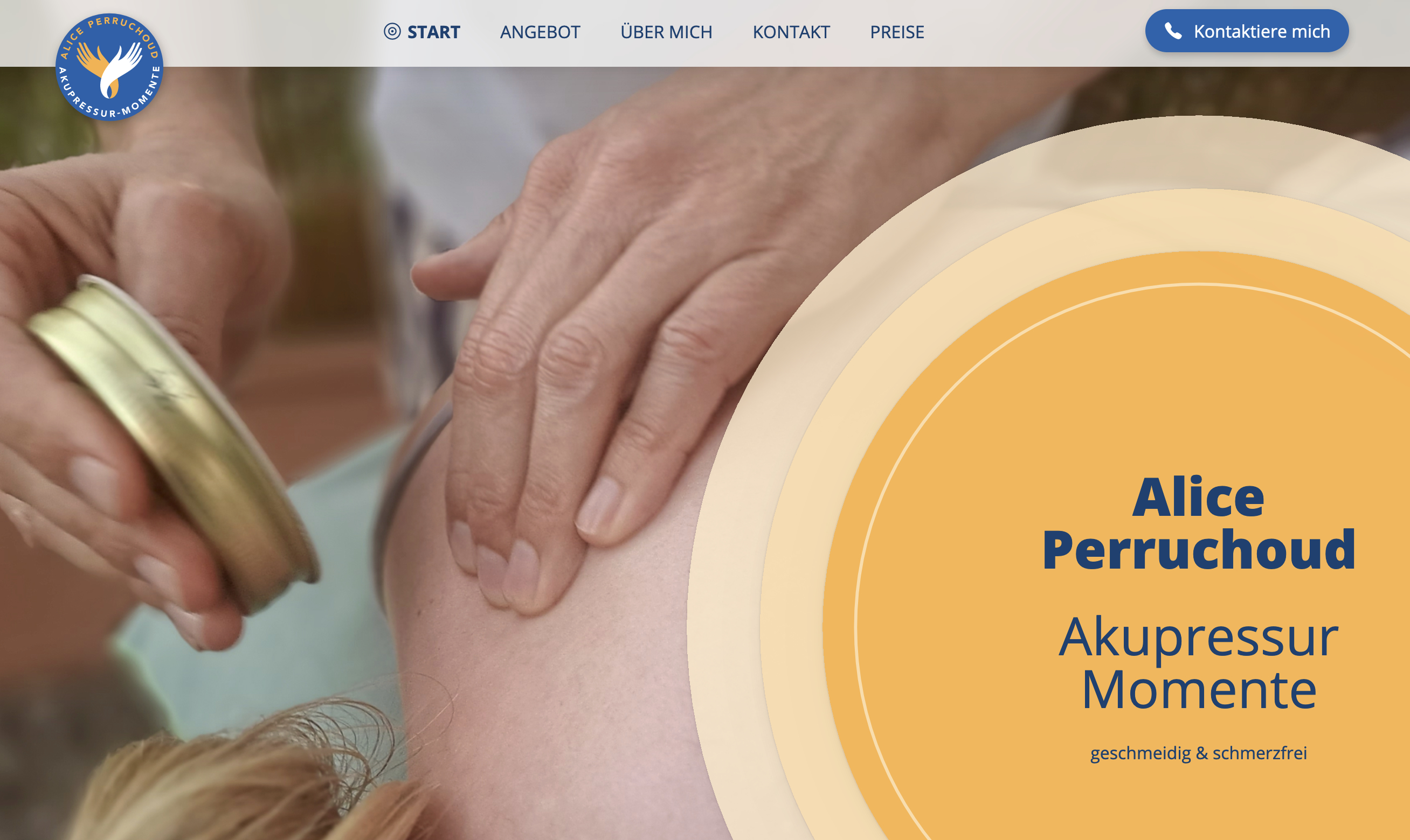 Screenshot of website akupressur-baden.ch