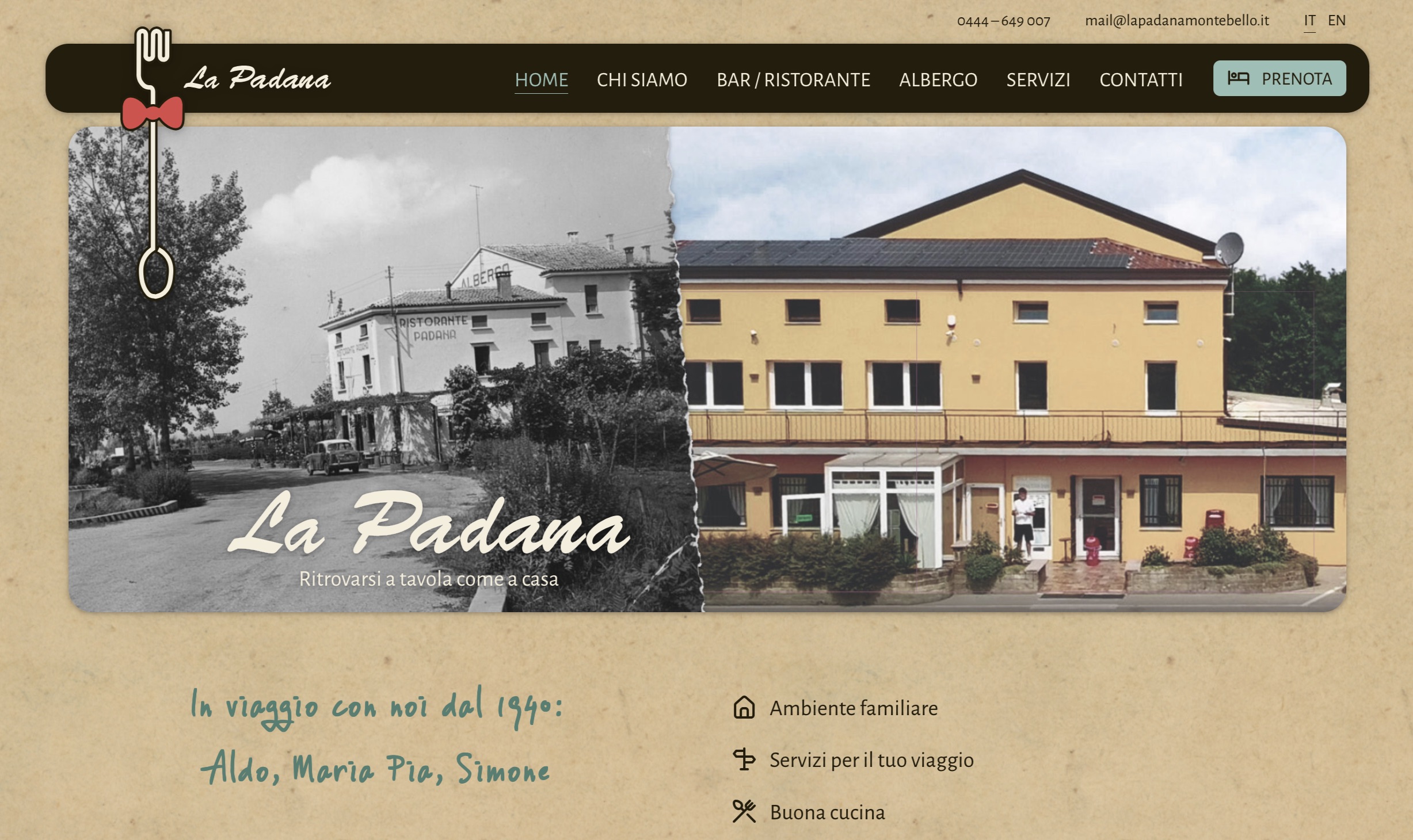 Screenshot of website lapadanamontebello.it