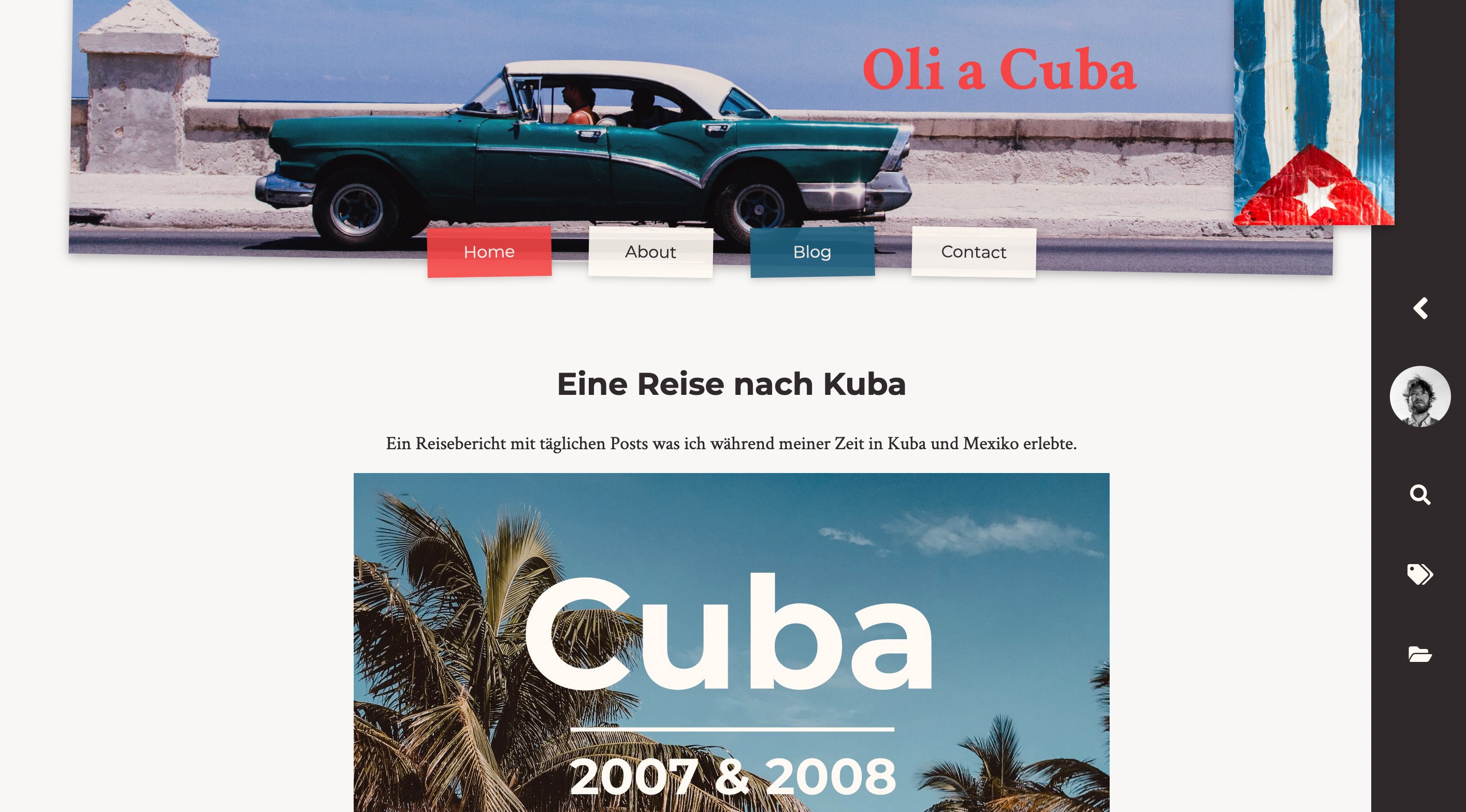 Screenshot of website oliacuba.ch
