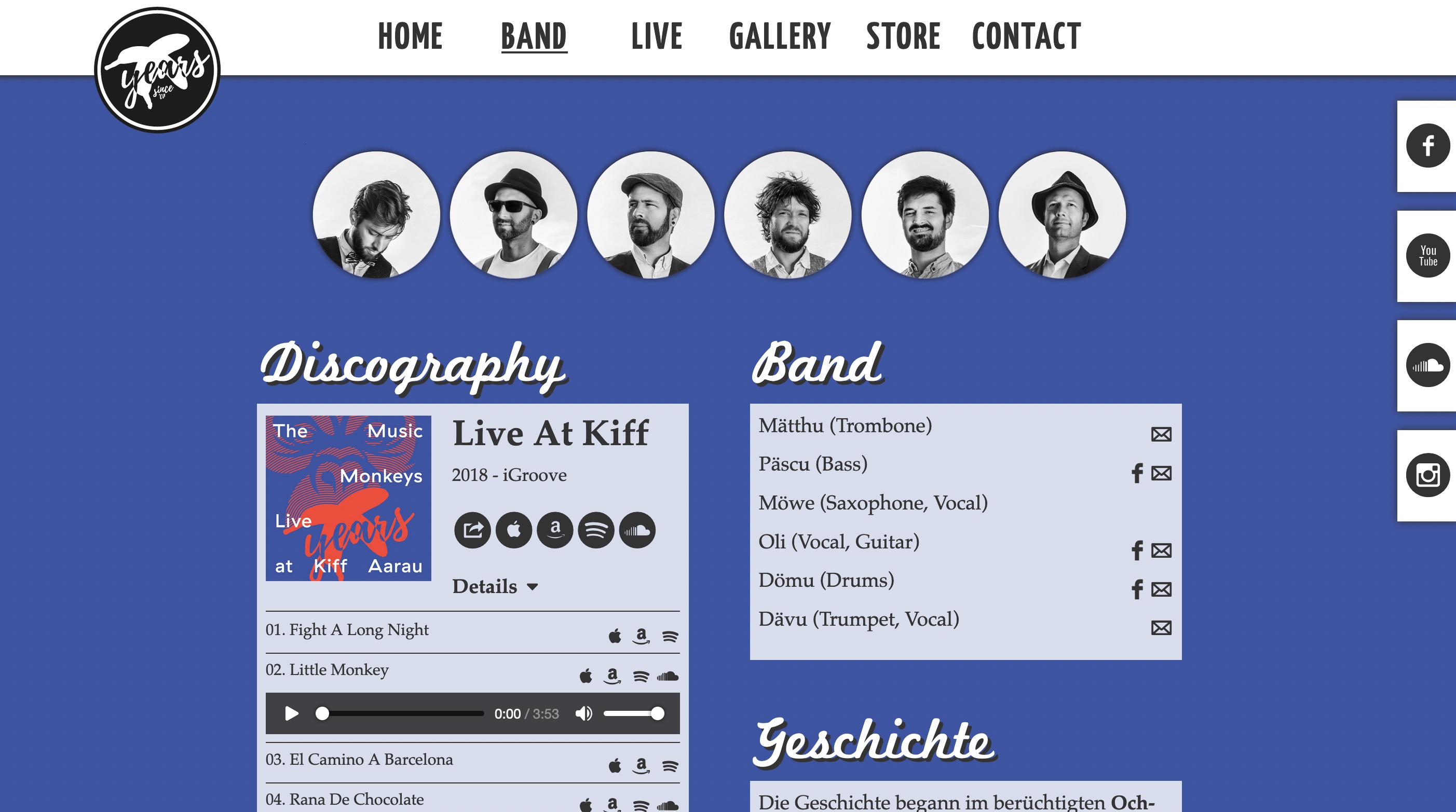 Screenshot of website themusicmonkeys.ch